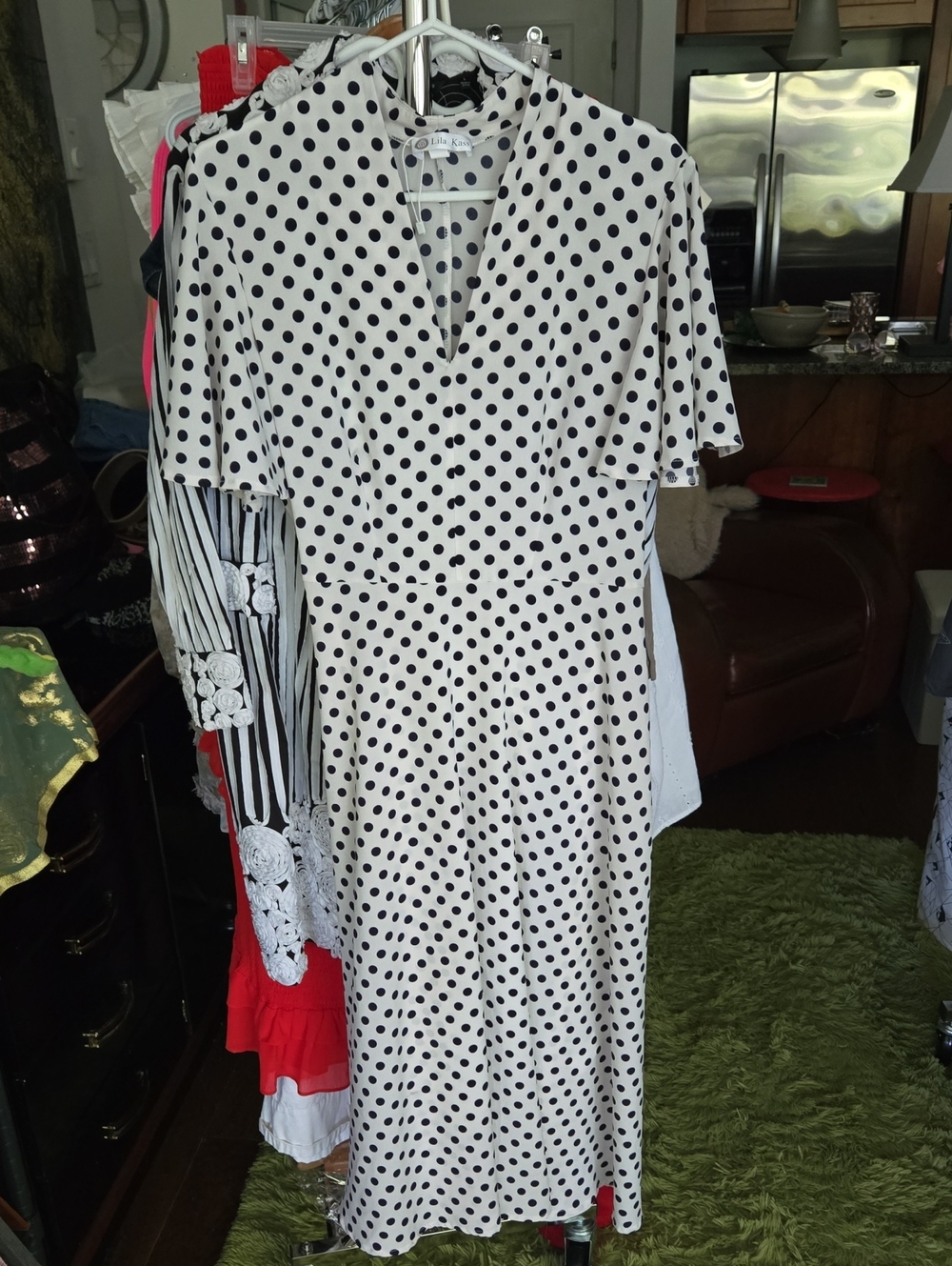Designer  Polka dot Lila Kass black-and-white
